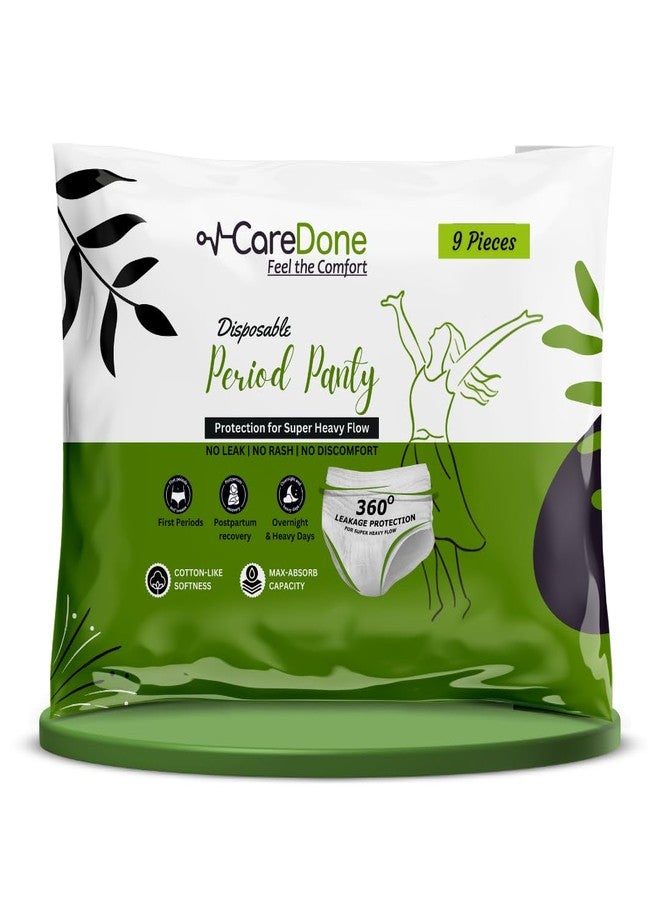 Caredone Disposable Period Panties for Women Leak Proof | 360° Protection | Overnight Comfort | Rash & Toxin Free | No Leakage | Seamless Fit | Period Panty for Heavy Flow. (X-Large, 9-Disposable Period Panty) - Image 1